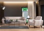 Atelier Del Sofa Hamlet Sofá-Cama 3 Plazas Beige con estructura de Madera de Haya y tapizado de Poliéster, 206x145x43cm